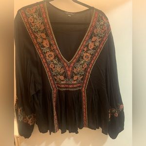 American Eagle Boho Embroidered Blouse